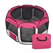 New Medium Red Pet Dog Cat Tent Playpen Exercise Play Pen Soft Crate T08